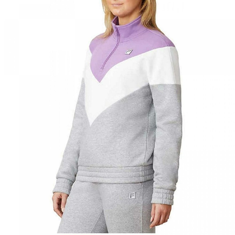 Fila Chevron Colorblock Purple Gray Pullover M - Picture 2 of 6